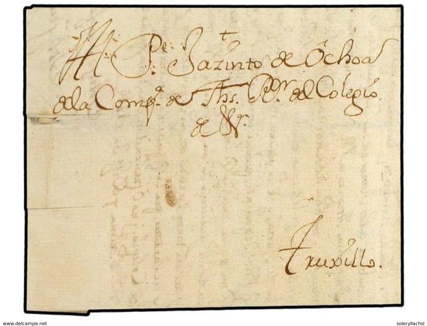 4502 PERU. 1744 (30-Diciembre). LIMA A TRUXILLO. Carta Completa Circulada Con Anterioridad A La Creación De Las Marcas P - Other & Unclassified