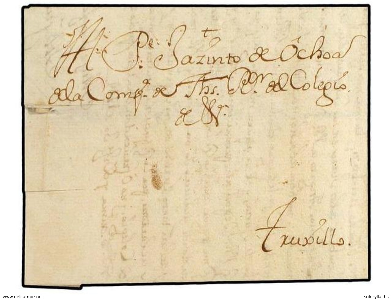 4502 PERU. 1744 (30-Diciembre). LIMA A TRUXILLO. Carta Completa Circulada Con Anterioridad A La Creación De Las Marcas P - Sonstige & Ohne Zuordnung