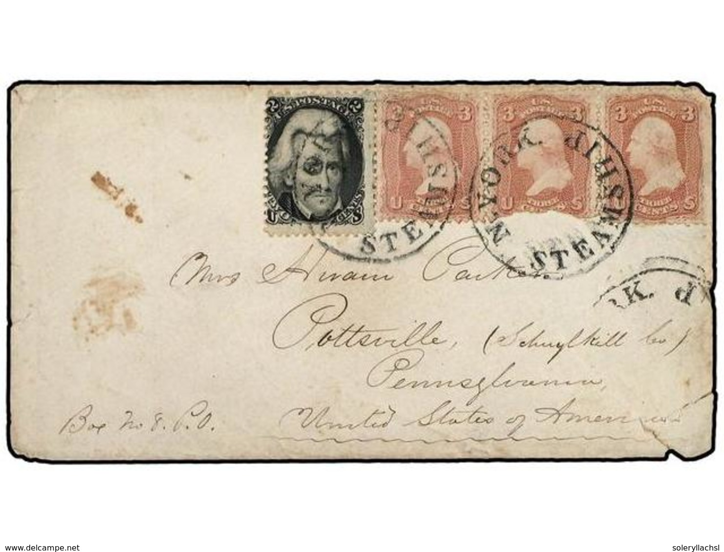 4558 PERU. 1866 (14-Nov.). CALLAO A U.S.A. Sobre Con Todo El Contenido Escrito Por Un Marinero A Bordo Del U.S.S. DAKOTA - Sonstige & Ohne Zuordnung