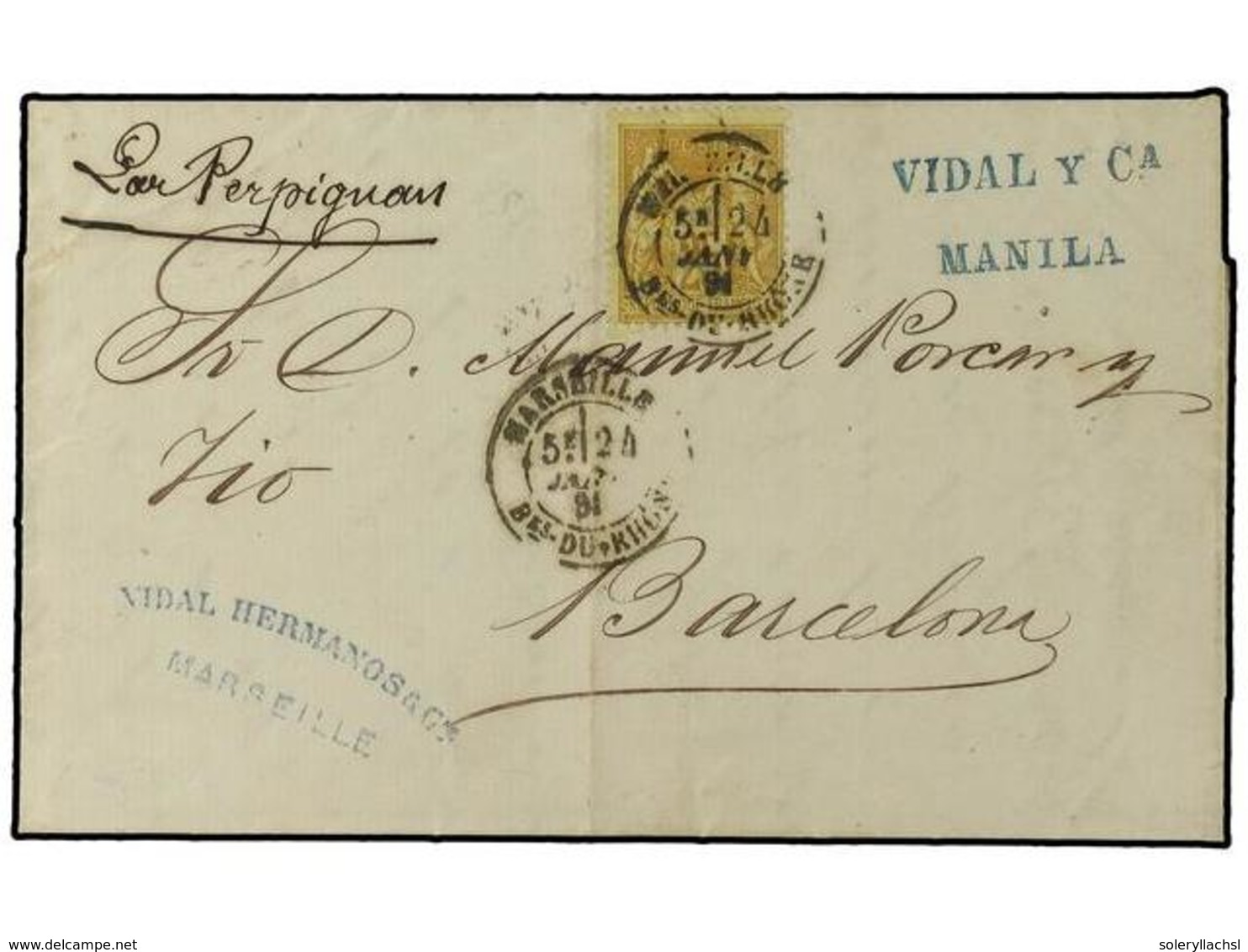 4659 COLONIAS ESPAÑOLAS: FILIPINAS. 1880 (Dec 18). Consignee's Entire Letter Written From MANILA To Barcelona, Mailed On - Other & Unclassified