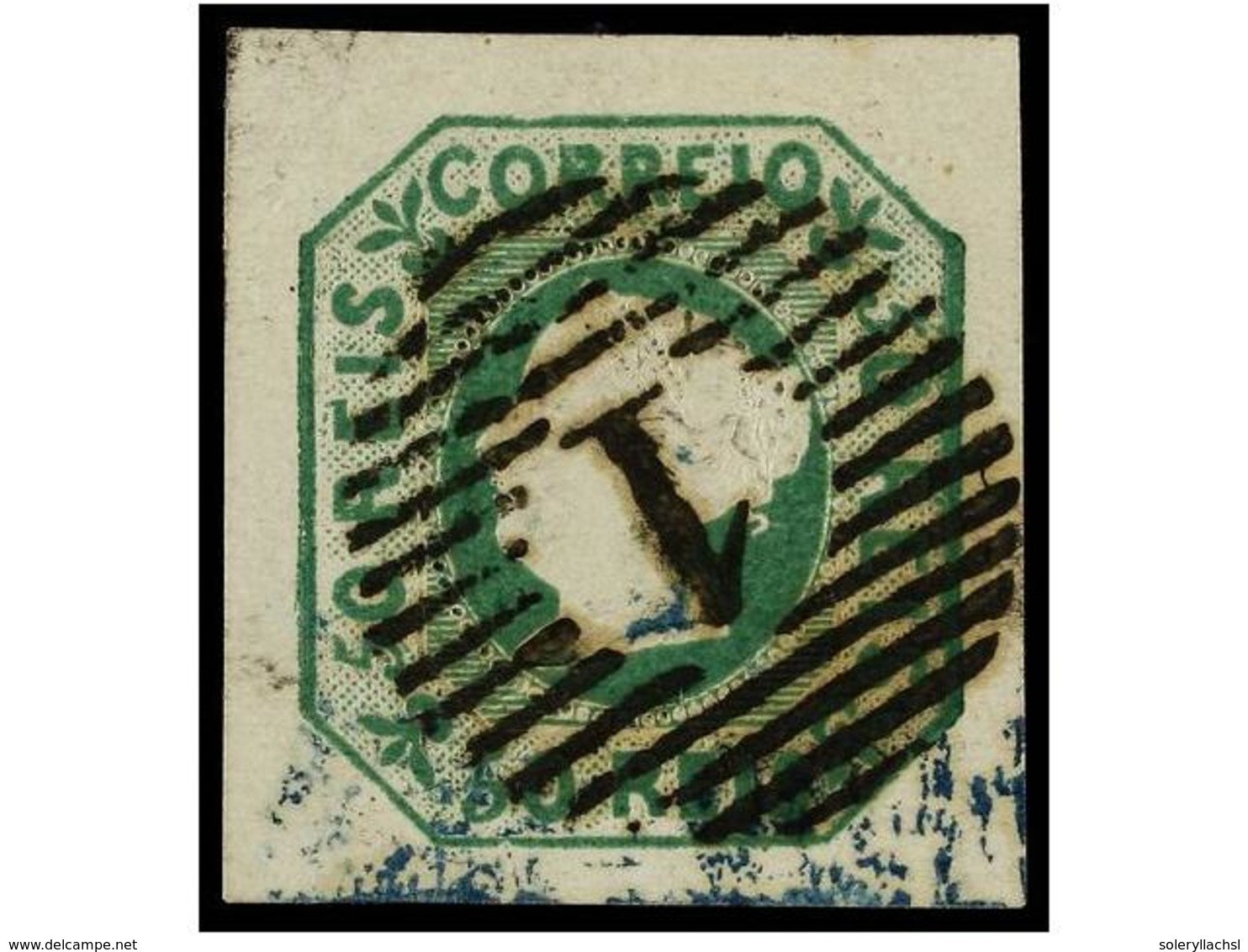 4702 ° PORTUGAL. Af.3. 1853. <B>50 Reis</B> Verde. Márgenes Excepcionales. PIEZA DE LUJO. Cert. INEXFIP. Cat. 1.600?. - Other & Unclassified