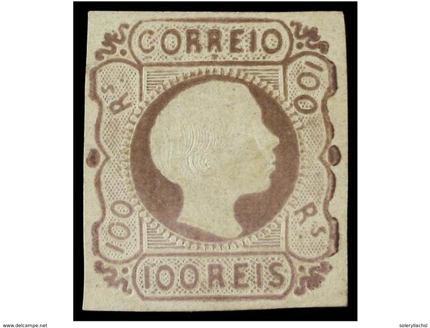 4706 (*) PORTUGAL. Af.9. 1855. <B>100 Reis</B> Lila. Color Muy Fresco Y Márgenes Completos. MAGNIFICO EJEMPLAR. Cert. PF - Other & Unclassified