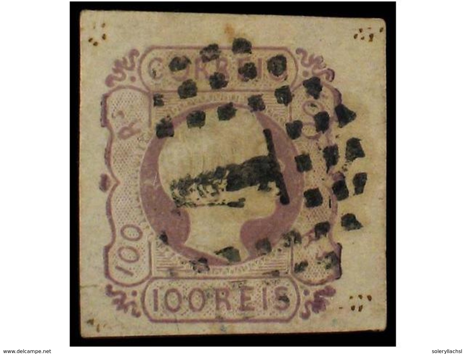 4709 ° PORTUGAL. Af.9. 1855. <B>100 Reis</B> Lila. MAGNIFICO. Afinsa.156?. - Other & Unclassified