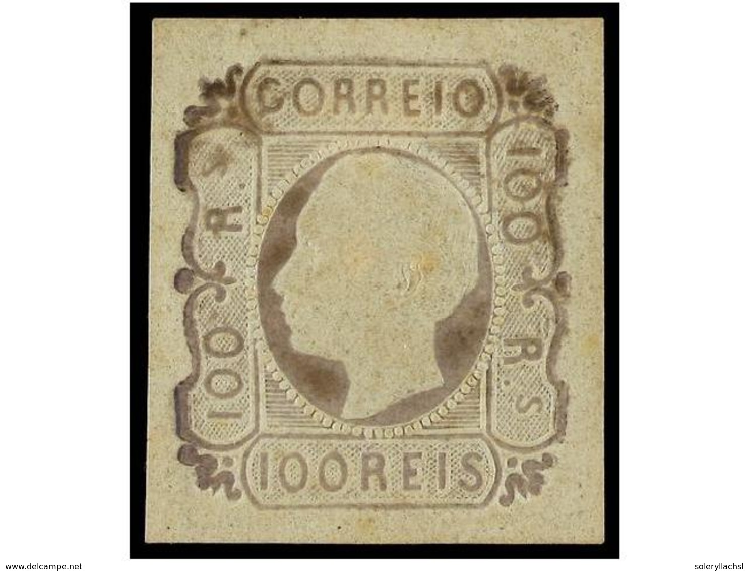 4721 * PORTUGAL. Af.18. 1862. <B>100 Reis</B> Lila. MAGNIFICO EJEMPLAR. Cert. P. DIAS. Afinsa.1.430?. - Other & Unclassified