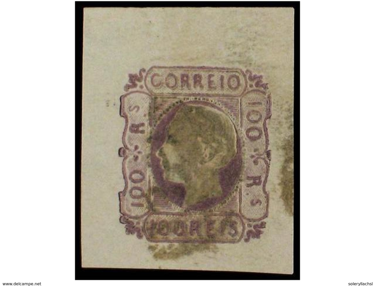 4724 ° PORTUGAL. Af.18. 1862. <B>100 Reis</B> Lila. Márgenes Excepcionales, Ligero Pliegue Diagonal. Afinsa.149?. - Other & Unclassified