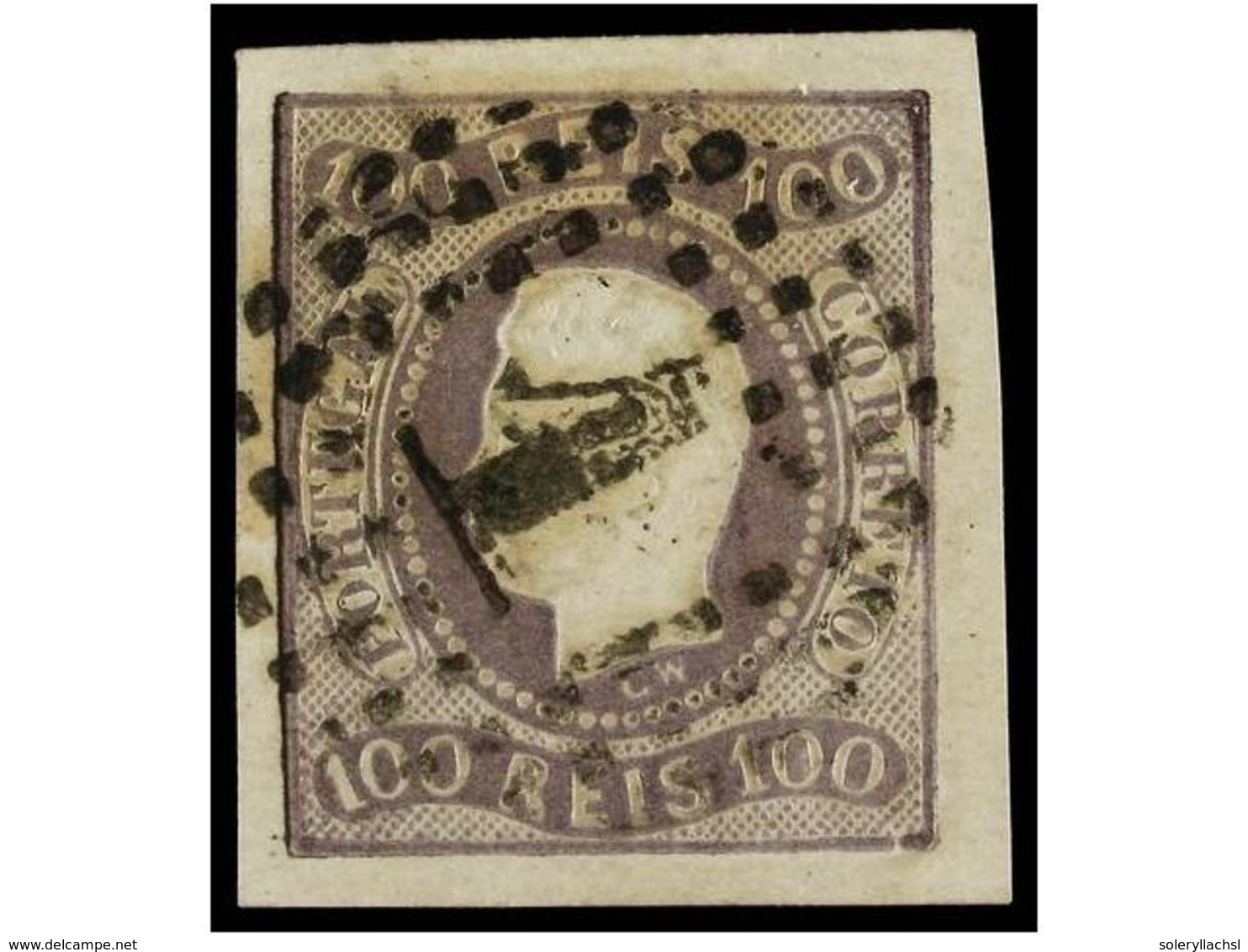 4735 ° PORTUGAL. Af.25. 1866. <B>100 Reis</B> Lila. MAGNÍFICO EJEMPLAR. Cat. 162?. - Other & Unclassified