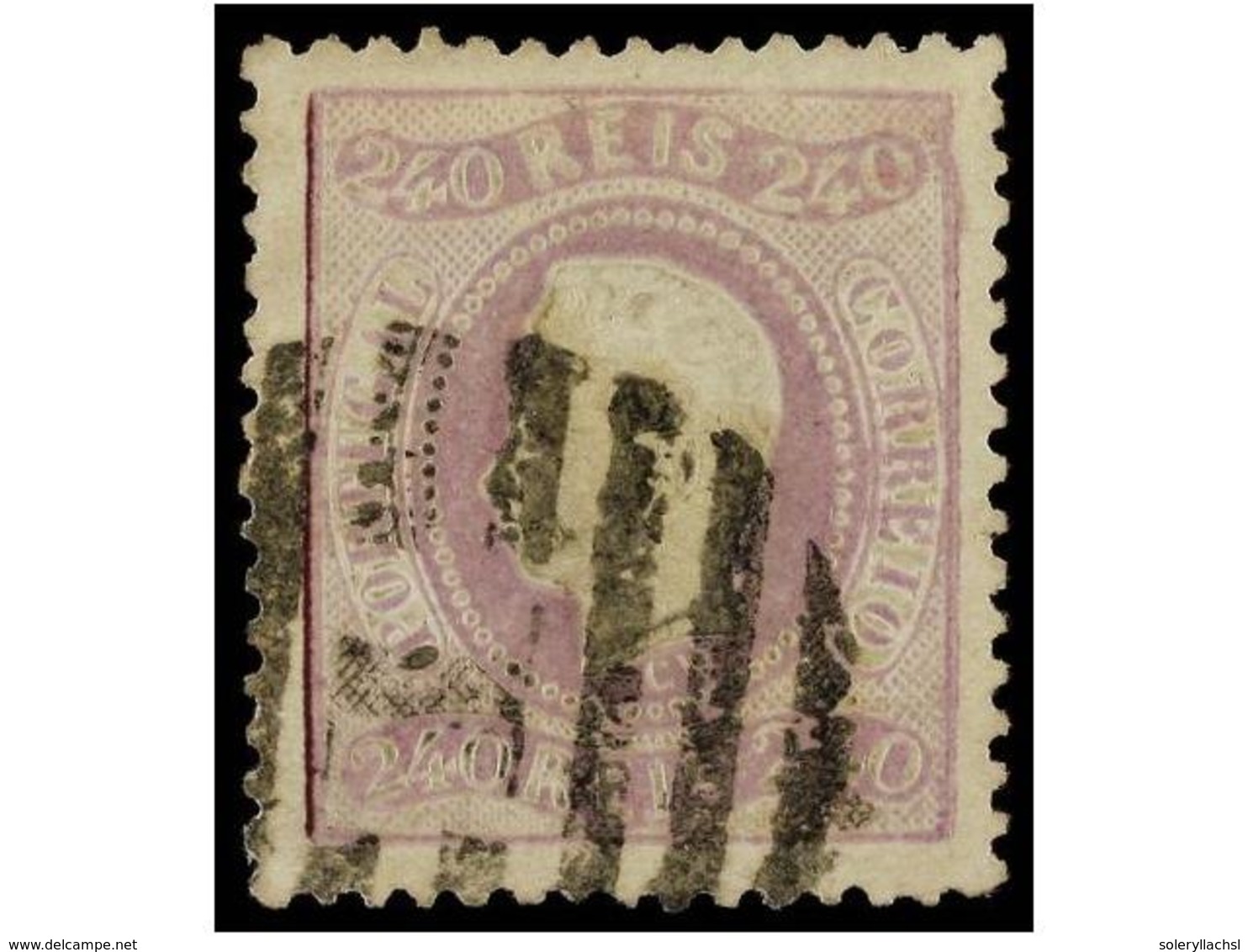 4745 ° PORTUGAL. Af.35. 1866. <B>240 Reis</B> Lila. MAGNÍFICO EJEMPLAR. Cert. MIRANDA DA MOTA. Afinsa.880?. - Other & Unclassified