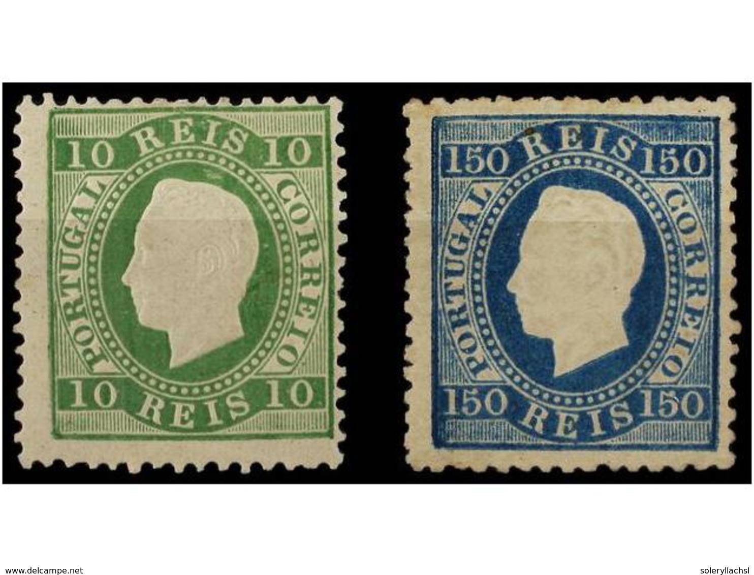 4748 */(*) PORTUGAL. Yv.37 Y 46. <B>10 Reis </B>verde Y <B>150 Reis </B>azul. - Other & Unclassified