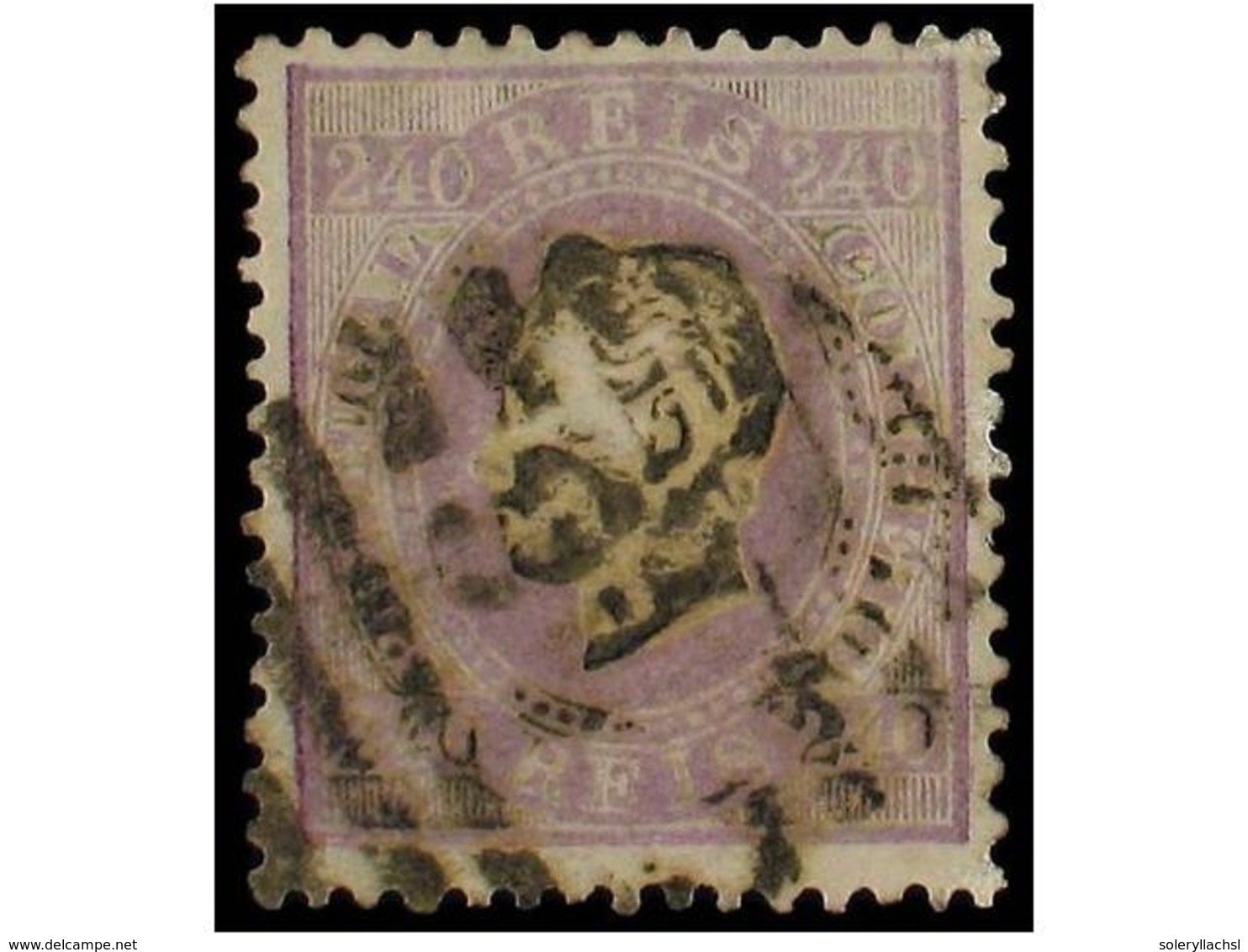 4752 ° PORTUGAL. Af.46. 1870. <B>240 Reis</B> Lila. Bonito Ejemplar, Matasellos Algo Borroso Como Es Habitual Encontrar  - Autres & Non Classés