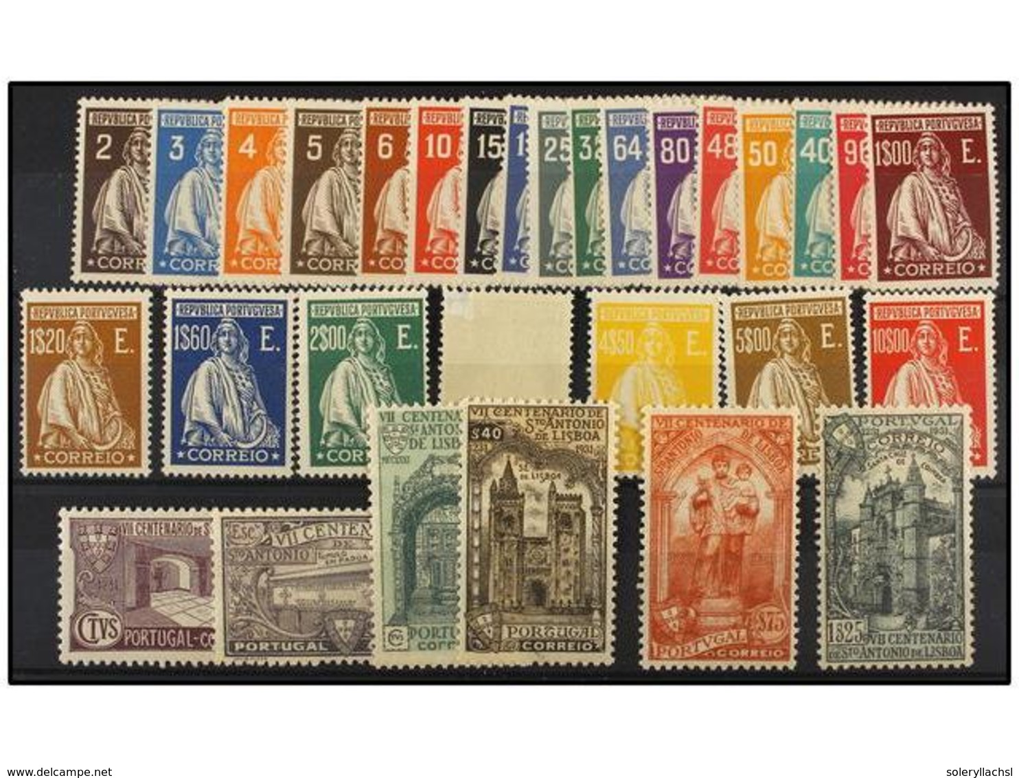 4764 ** PORTUGAL. Mu.396/419, 531/36. 1926-31. SERIES COMPLETAS, Sello De 3, 20 Esc, Defecto, Resto Sin Fijasellos. Mund - Other & Unclassified