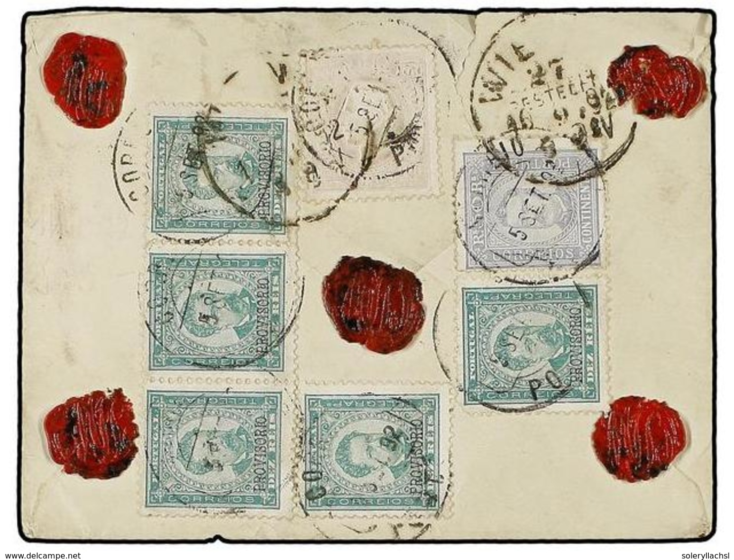 4859 PORTUGAL. Sc.45, 70, 80. 1892 (Sept. 5). Registered Cover To VIENNA (Austria) Franked On Reverse With 1870-84 <B>10 - Other & Unclassified