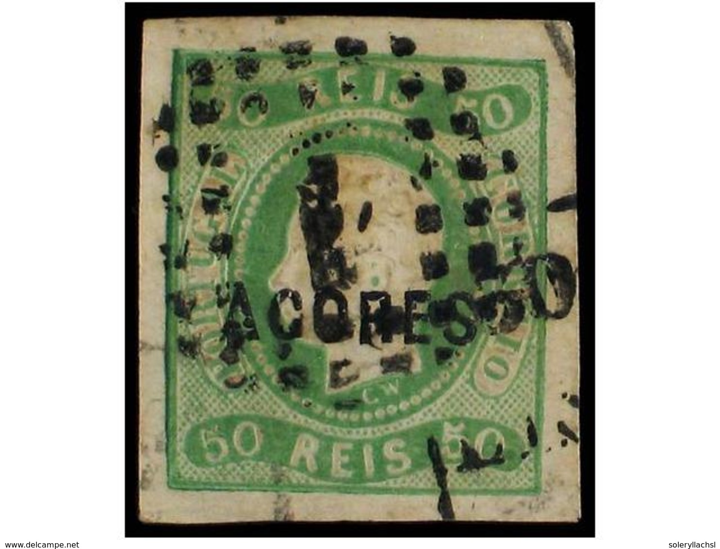 4928 ° PORTUGAL: AZORES. Af.4. 1868. <B>50 Reis</B> Verde. MAGNIFICO EJEMPLAR. Afinsa.211?. - Other & Unclassified