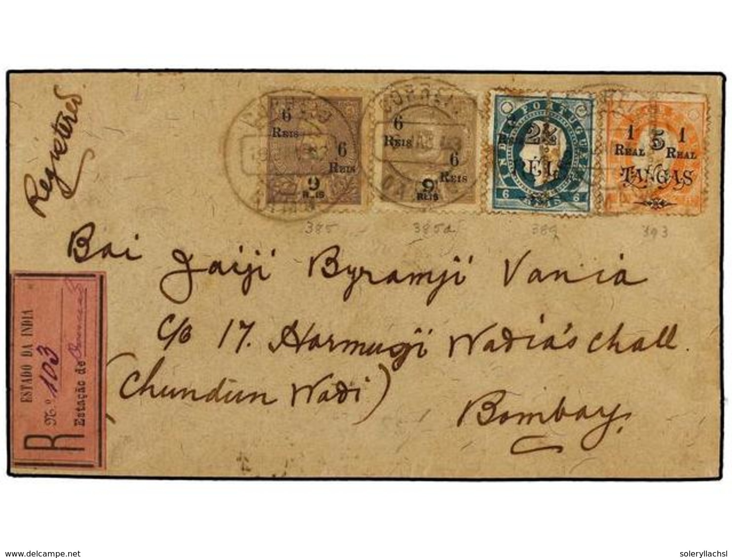 4969 INDIA PORTUGUESA. 1913. DAMAO A BOMBAY. <B>6 Reis S. 9 Reis</B> Gris (2), <B>2 1/2 Reis S. 6 Reis</B> Verde Y <B>1  - Other & Unclassified