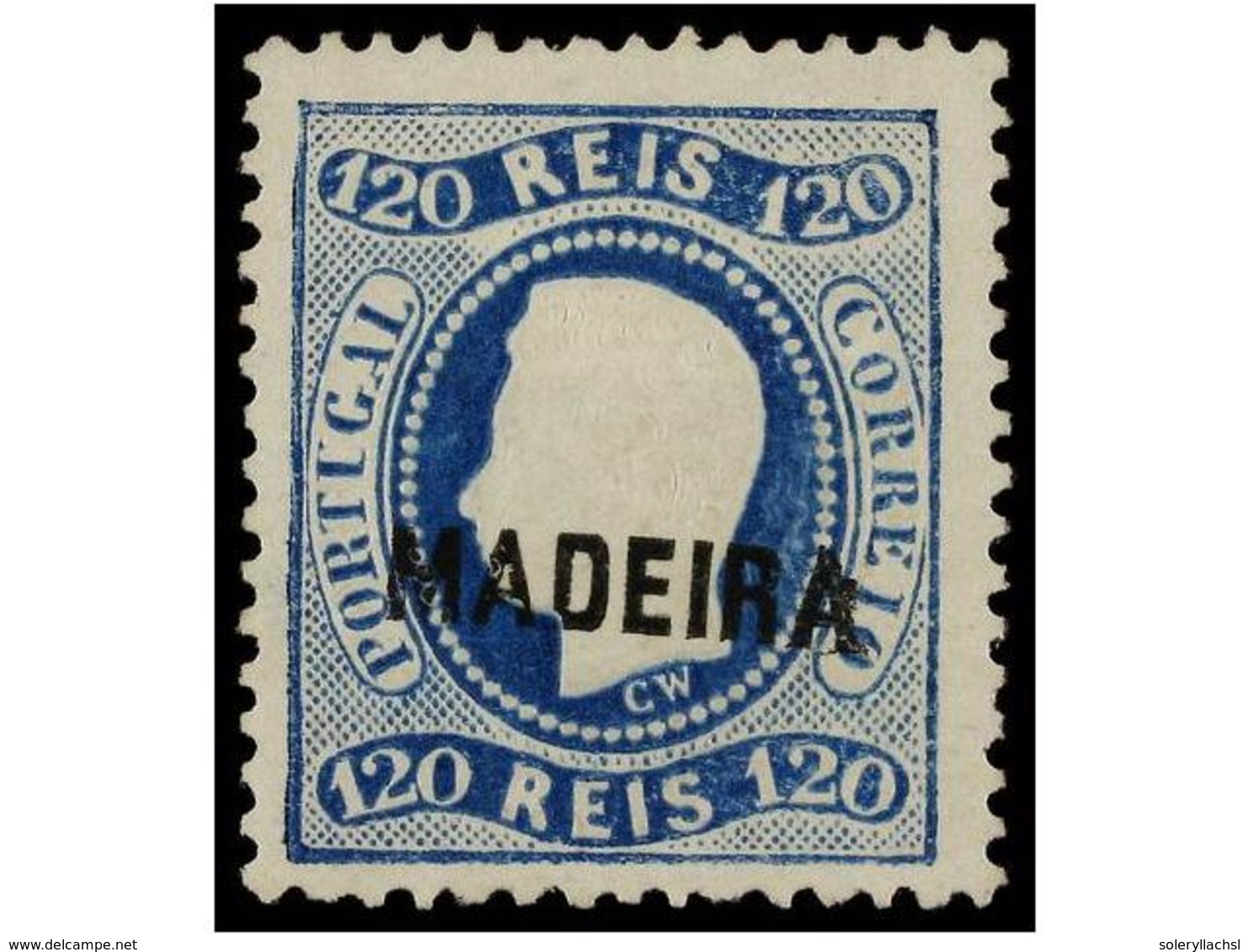 4986 (*) PORTUGAL: MADEIRA. Af.12. 1869. <B>120 Reis</B> Blue Without Gum. Afinsa.183?. - Other & Unclassified