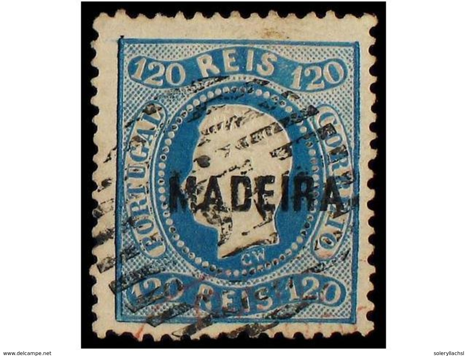 4988 ° PORTUGAL: MADEIRA. Af.12. 1868. <B>120 Reis</B> Azul. MUY BONITO EJEMPLAR. Afinsa.131?. - Other & Unclassified