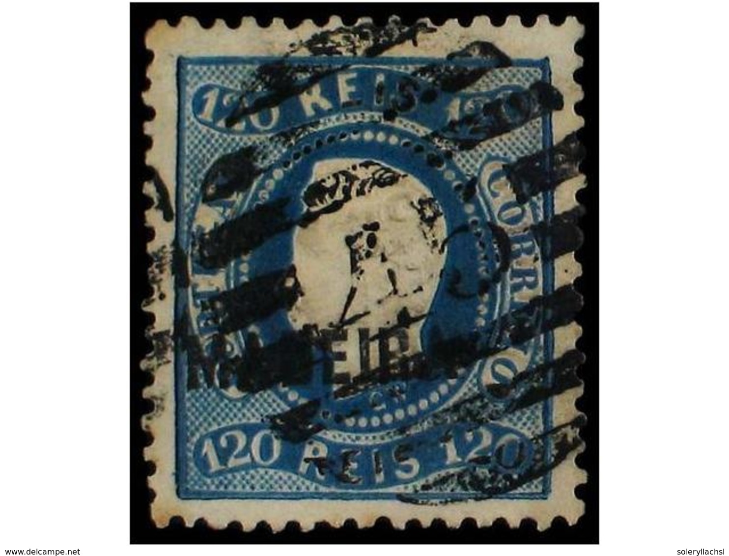 4990 ° PORTUGAL: MADEIRA. Af.12. 1868. <B>120 Reis</B> Azul. MAGNIFICO EJEMPLAR. Afinsa.131?. - Other & Unclassified