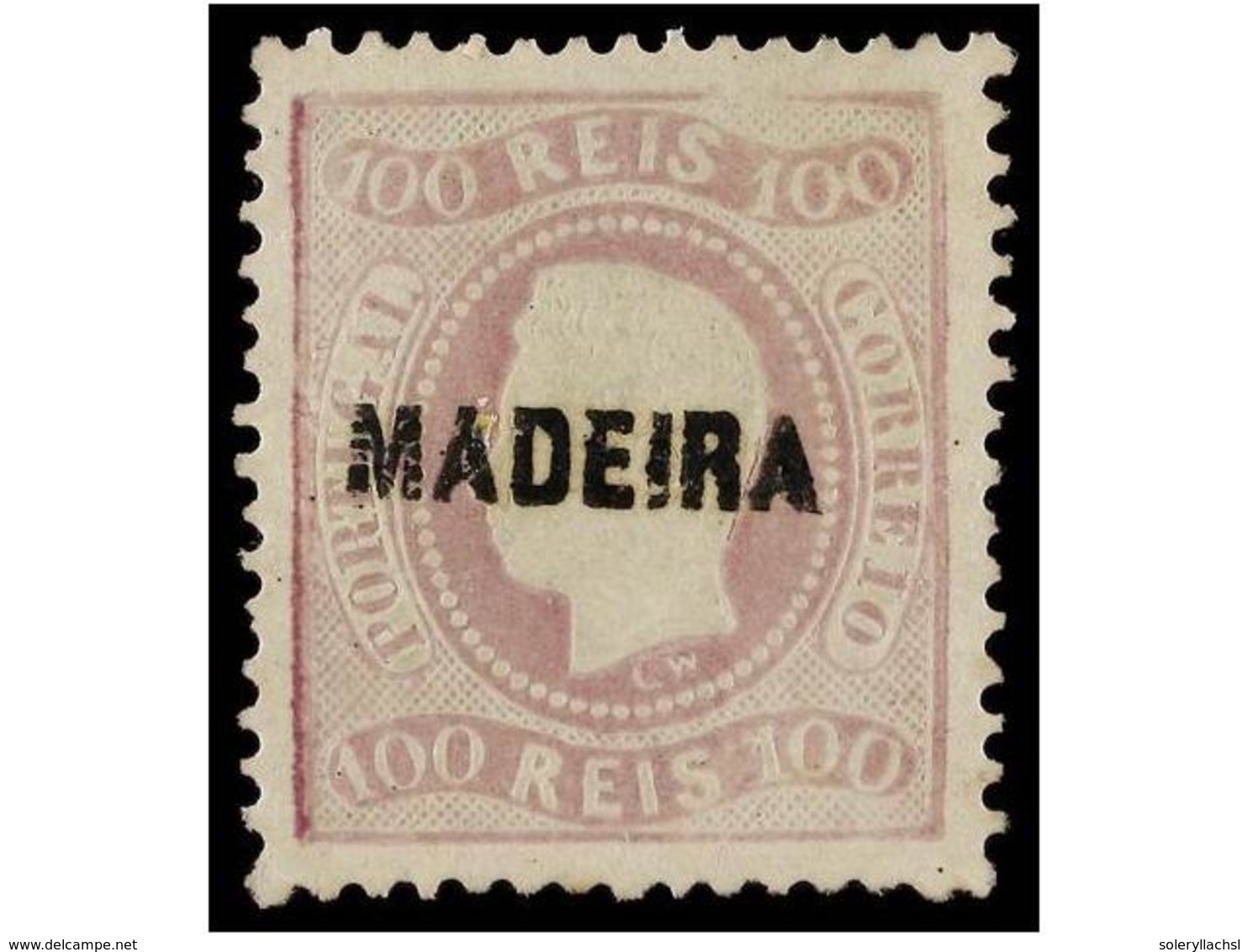 4991 * PORTUGAL: MADEIRA. Af.13. 1868. <B>100 Reis</B> Lila. MAGNIFICO EJEMPLAR. Afinsa.806?. - Other & Unclassified