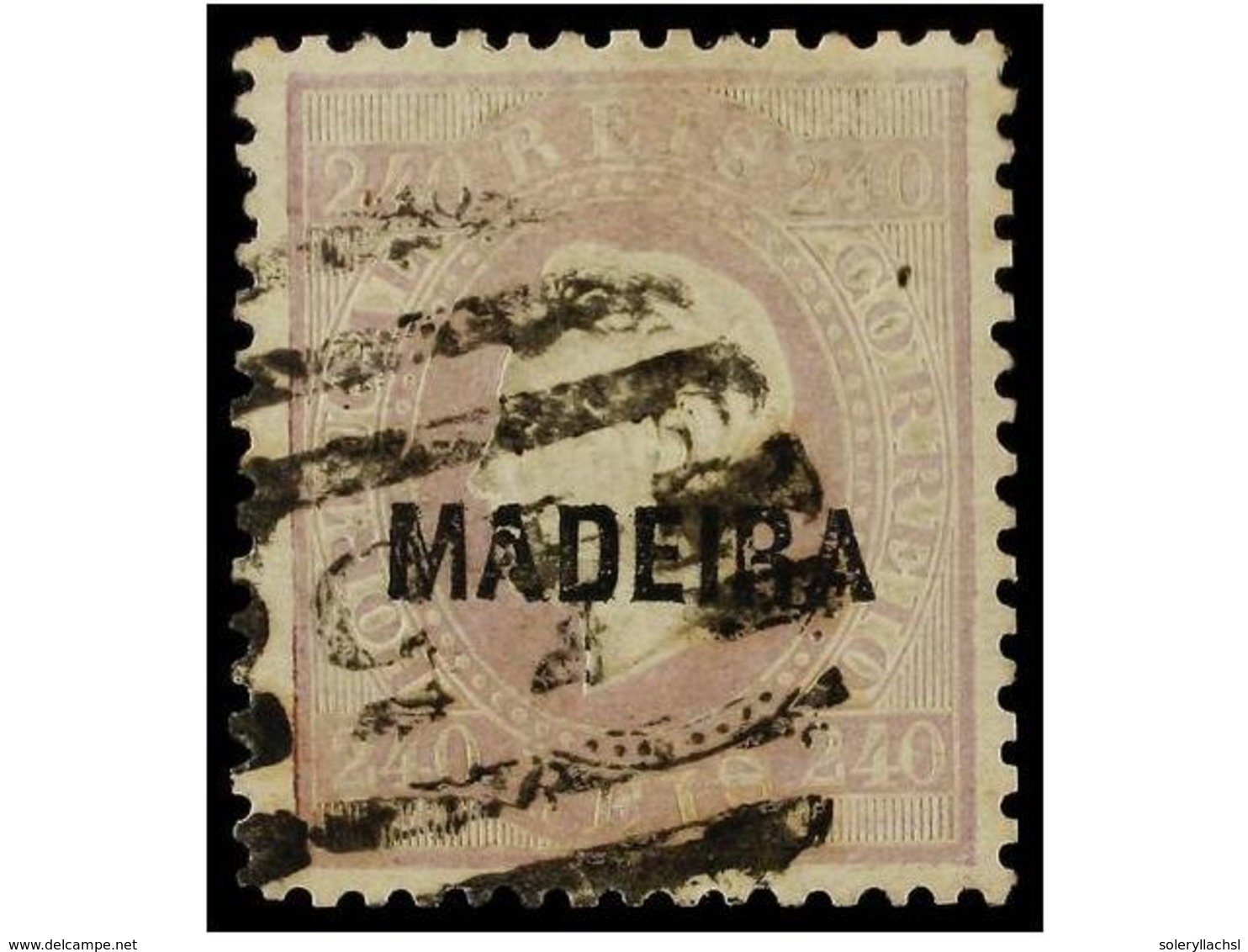 5000 ° PORTUGAL: MADEIRA. Yv.29. 1871-76. <B>240 Reis</B> Lila. MAGNÍFICO EJEMPLAR. Yvert.600?. - Sonstige & Ohne Zuordnung