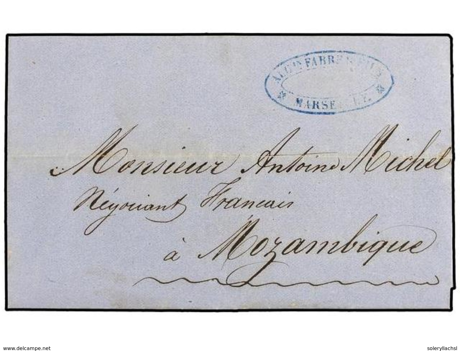 5014 MOZAMBIQUE. 1857 (29-Abril). MARSELLA A MOZAMBIQUE. Carta Completa De Dos Páginas. En El Texto Instrucciones Para S - Andere & Zonder Classificatie