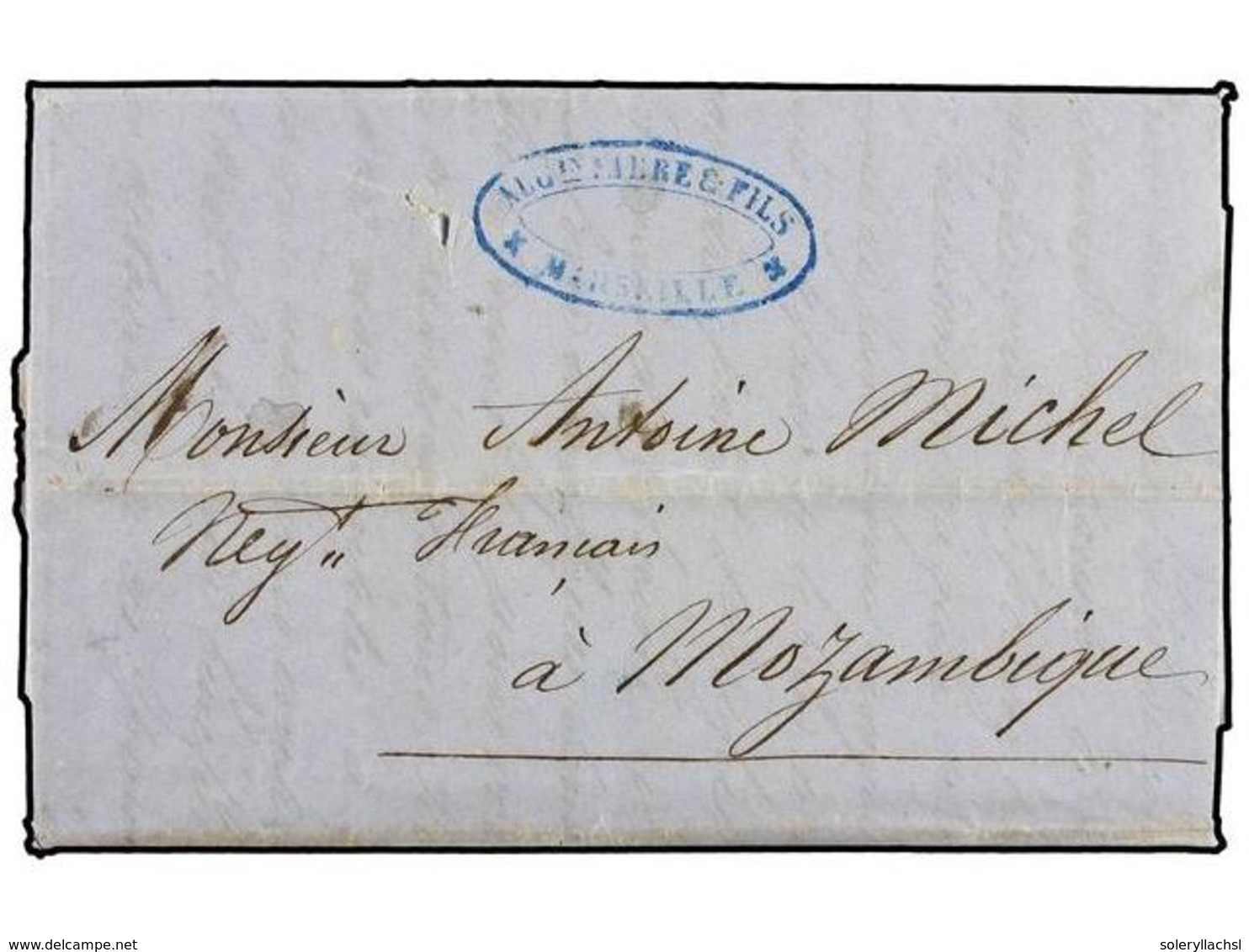 5015 ESPAÑA. 1857 (7-Agosto). MARSELLA A MOZAMBIQUE. Carta Completa De Cuatro Páginas. En El Texto Instrucciones Para Su - Other & Unclassified