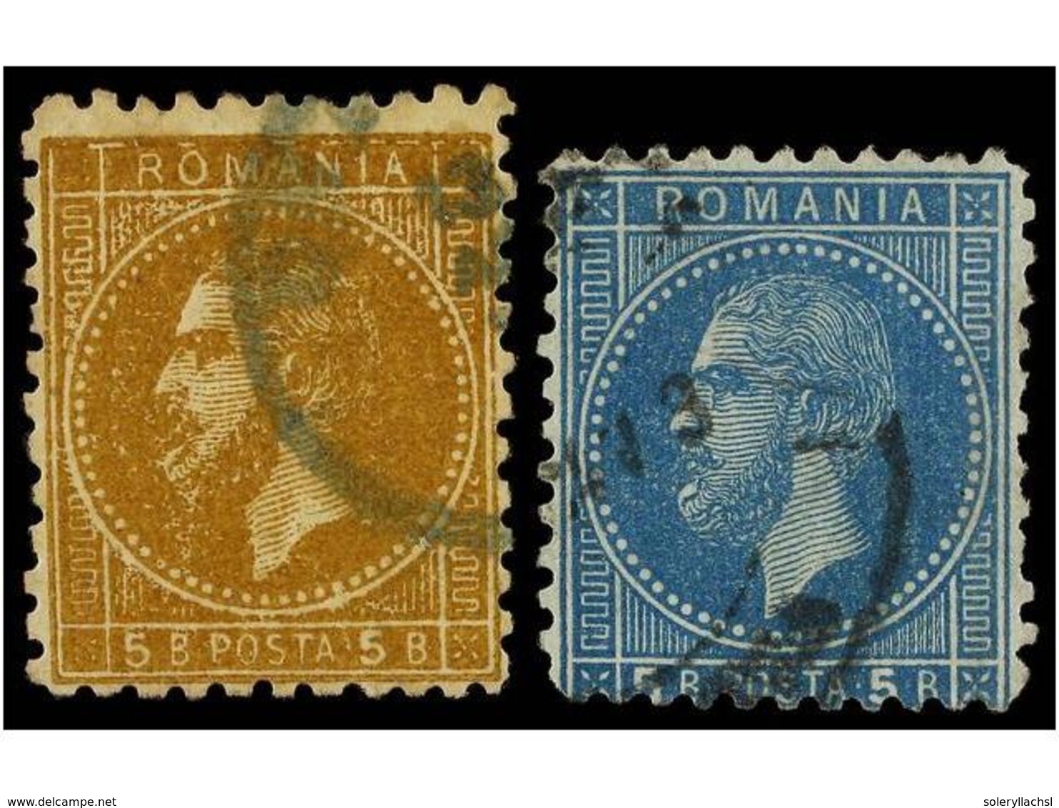 5127 ° RUMANIA. Mi.44F. 1876. <B>5 Bani</B> Blue <B>ERROR OF COLOUR. </B>Rare Used. Michel.550?. - Other & Unclassified