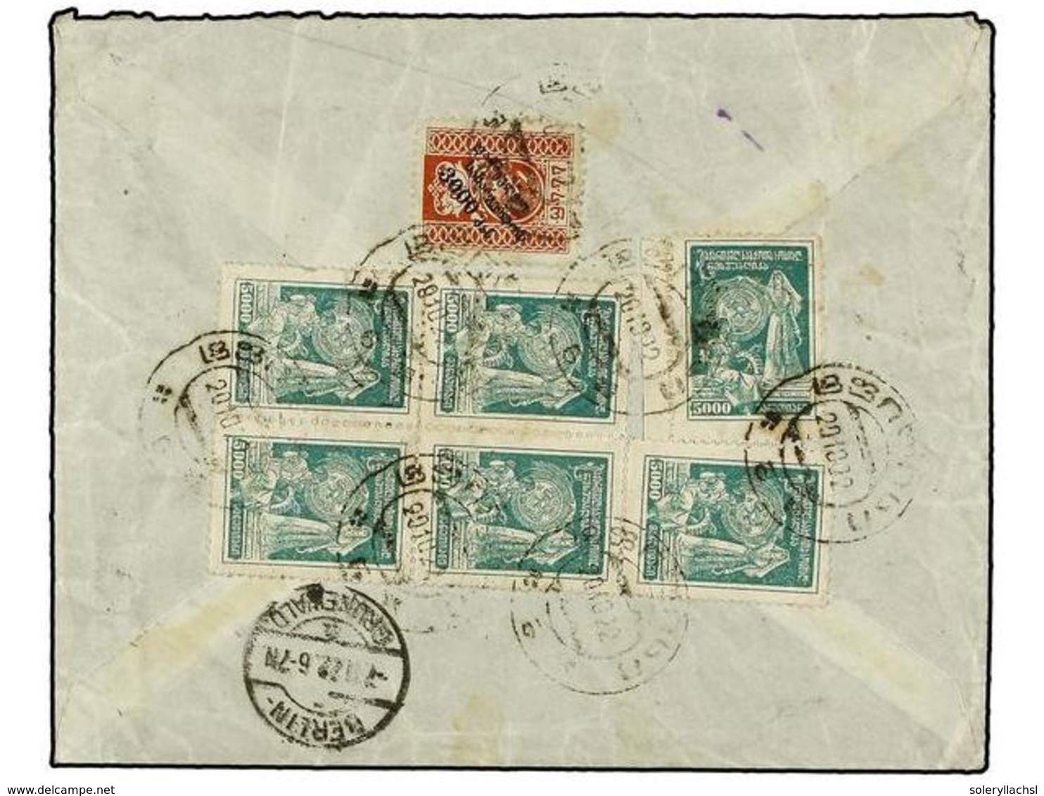 5219 RUSIA. Sg.32, 34. 1922 (Oct. 22). <B>GEORGIA.</B> Registered Cover From Italian Company In TIFLIS To BERLIN, Franke - Sonstige & Ohne Zuordnung