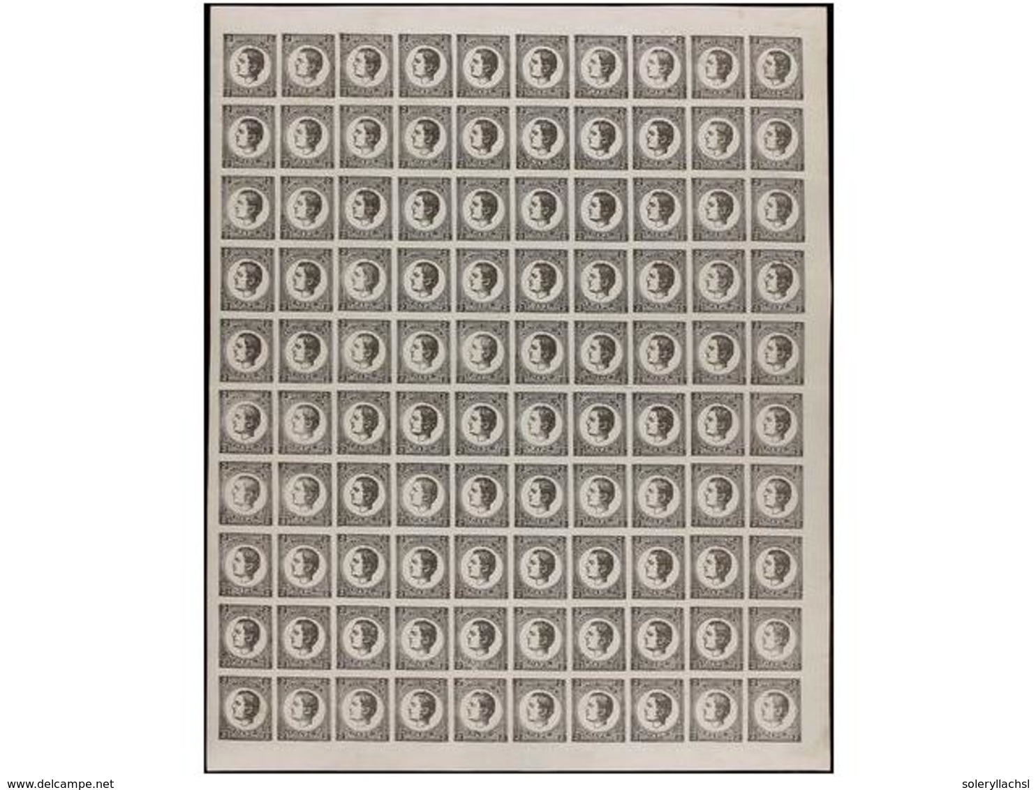 5267 ** SERBIA. Mi.20II. 1878. <B>2 Para</B> Black. Completa Sheet Of 100 Stamps. - Sonstige & Ohne Zuordnung
