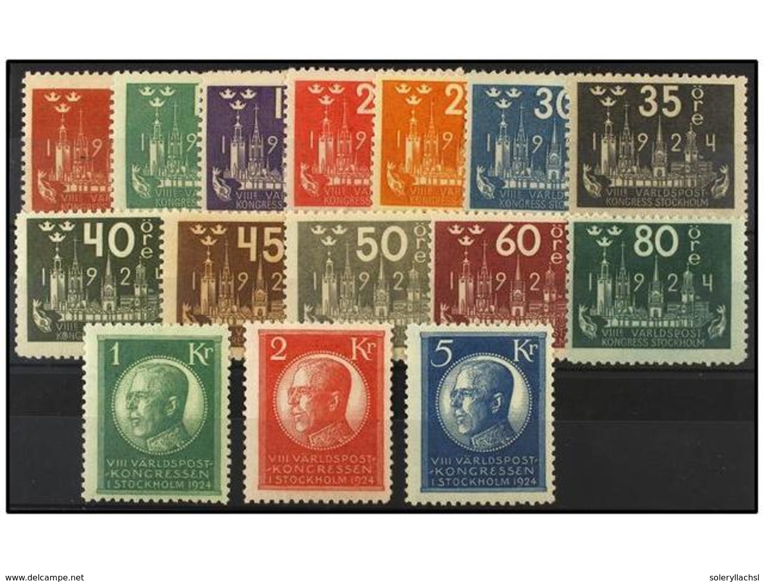 5284 ** SUECIA. Fa.196/210. 1924. Complete Set, Never Hinged. Facit.11.000 Skr. - Other & Unclassified