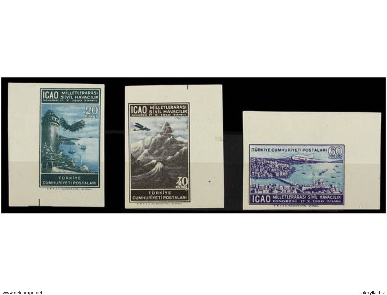 5423 ** TURQUIA. Mi.1261/63V. 1950. Complete Set, <B>IMPERFORATE, </B>never Hinged. - Sonstige & Ohne Zuordnung