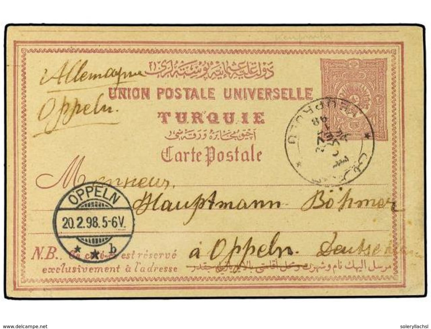 5452A TURQUIA. 1898. Postal Stationary Card<B> 20 Para</B> Lilac Cancelled By Bilingual <B>KEUPRULU</B> (Coles & Walker  - Sonstige & Ohne Zuordnung