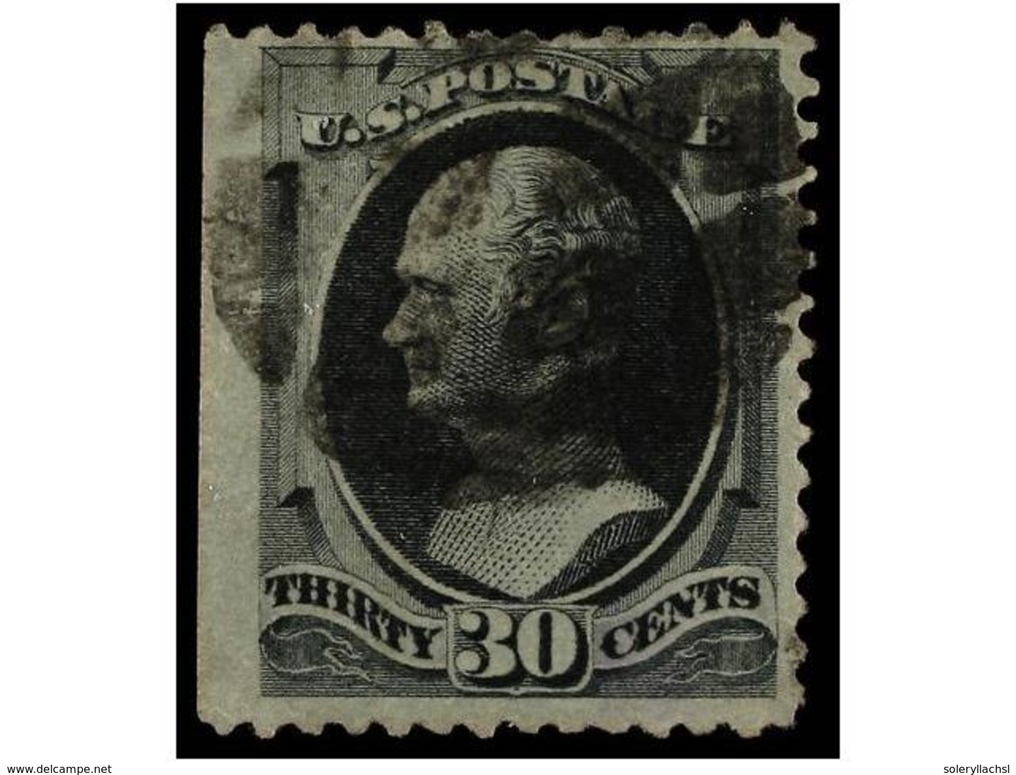 5471 ° ESTADOS UNIDOS. Sc.154. 1870-71. <B>30 Cts.</B> Black, Imperforate Left Margin. VERY FINE. Scott.300$. - Sonstige & Ohne Zuordnung