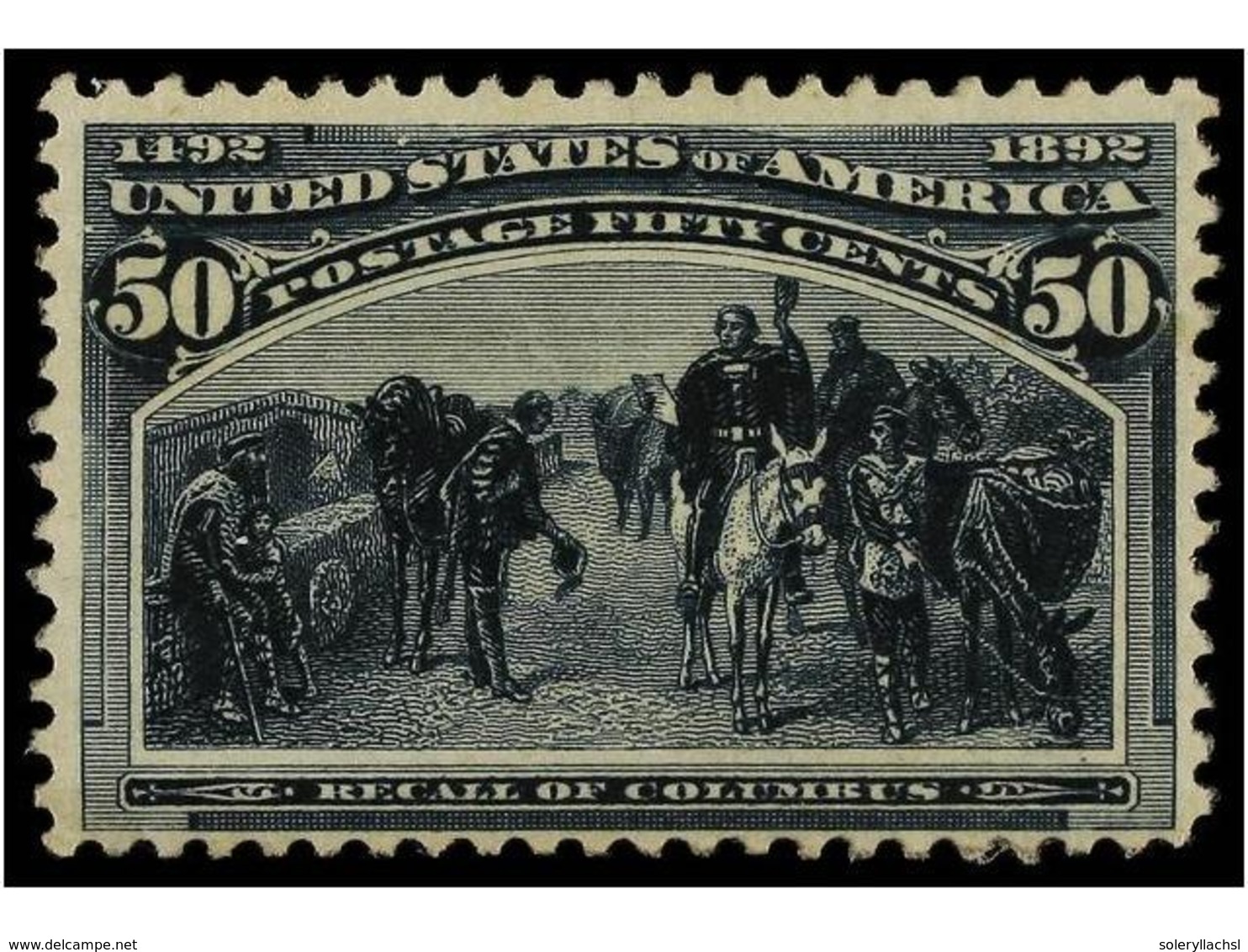 5479 * ESTADOS UNIDOS. Sc.240. 1893. <B>50 Cents.</B> Slate Blue. Nice Presence, Regummed. Scott.500$. - Other & Unclassified