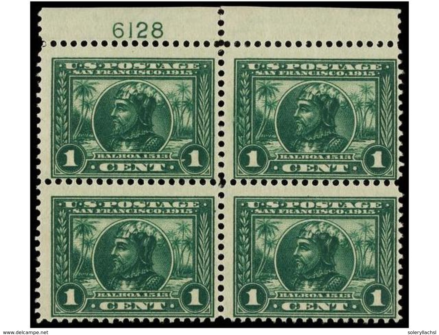 5490 **/* ESTADOS UNIDOS. Sc.397. 1913. <B>1 Cent. </B>green. Block Of Four, One Stamp Hinged. Scott.+136$. - Sonstige & Ohne Zuordnung