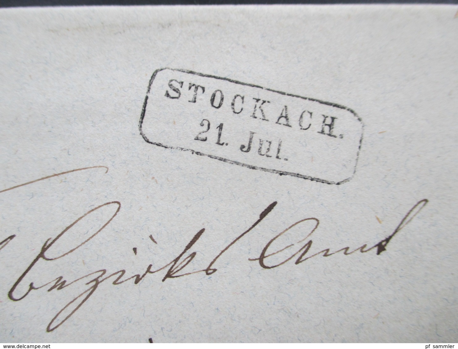 AD Baden Zweifach Verwendeter Brief Stempel R2 Stockach Und K1 Überlingen Bodensee - Lettres & Documents