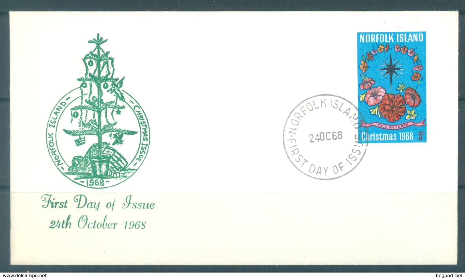 NORFOLK ISLAND - FDC - 24.10.1968 - CHRISTMAS - Yv 100 ASC 101  - Lot 17478 - Ile Norfolk