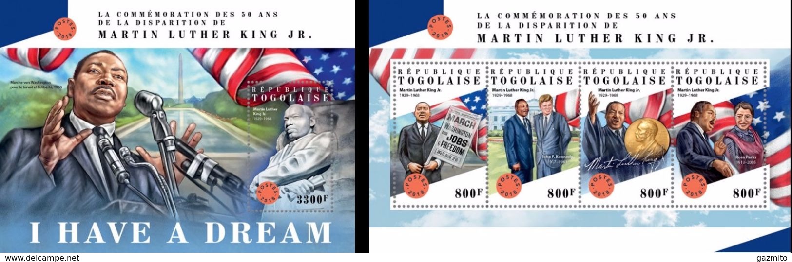 Togo 2018, M. Luthr King, 4val In BF+BF - Martin Luther King