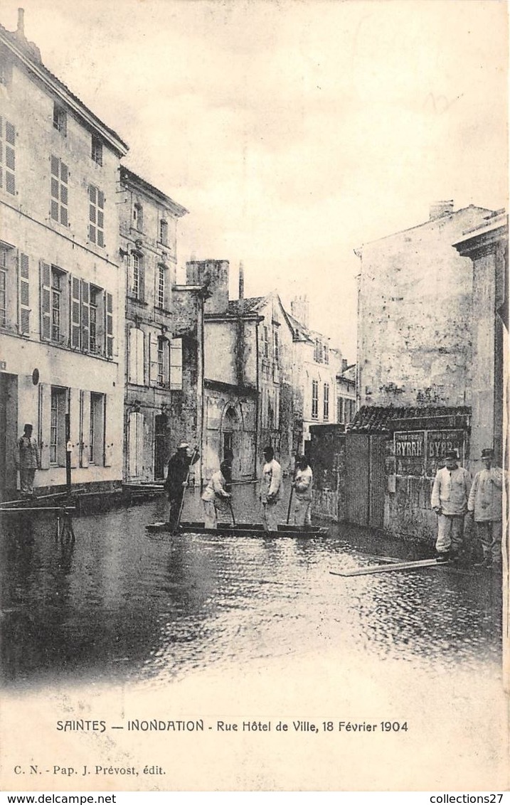 17-SAINTES-INONDATION , RUE HÔTEL DE VILLE , 18 FEVRIER 1904 - Saintes