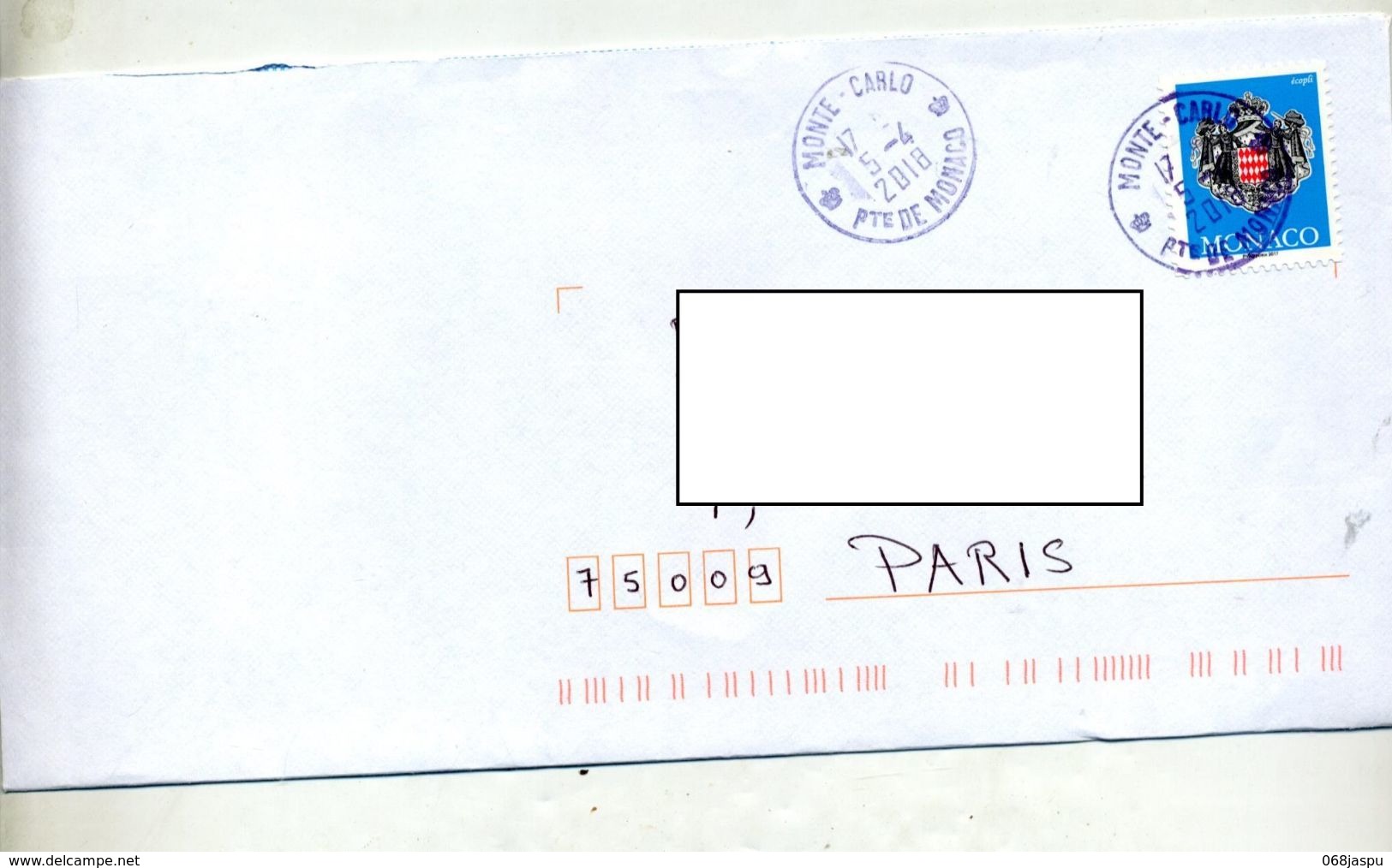 Lettre Cachet Monte Carlo Sur Armoirie - Franking Machines (EMA)