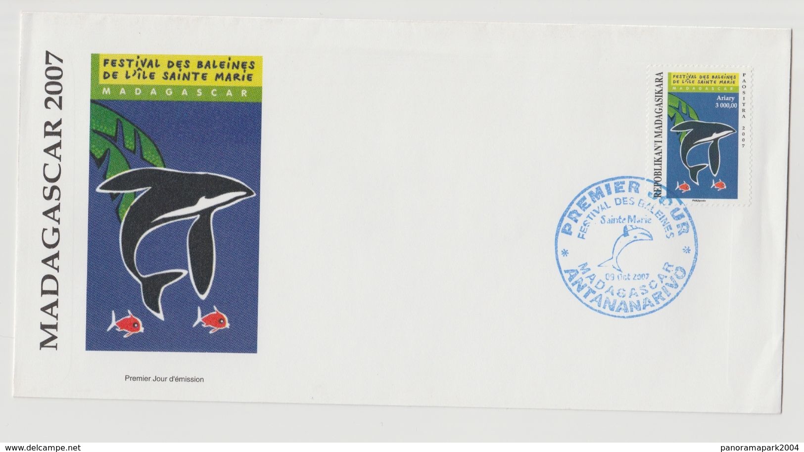Madagascar Madagaskar 2007 Mi. 2650 FDC Enveloppe 1er Jour Festival Des Baleines Whales Wal Faune Fauna - Walvissen
