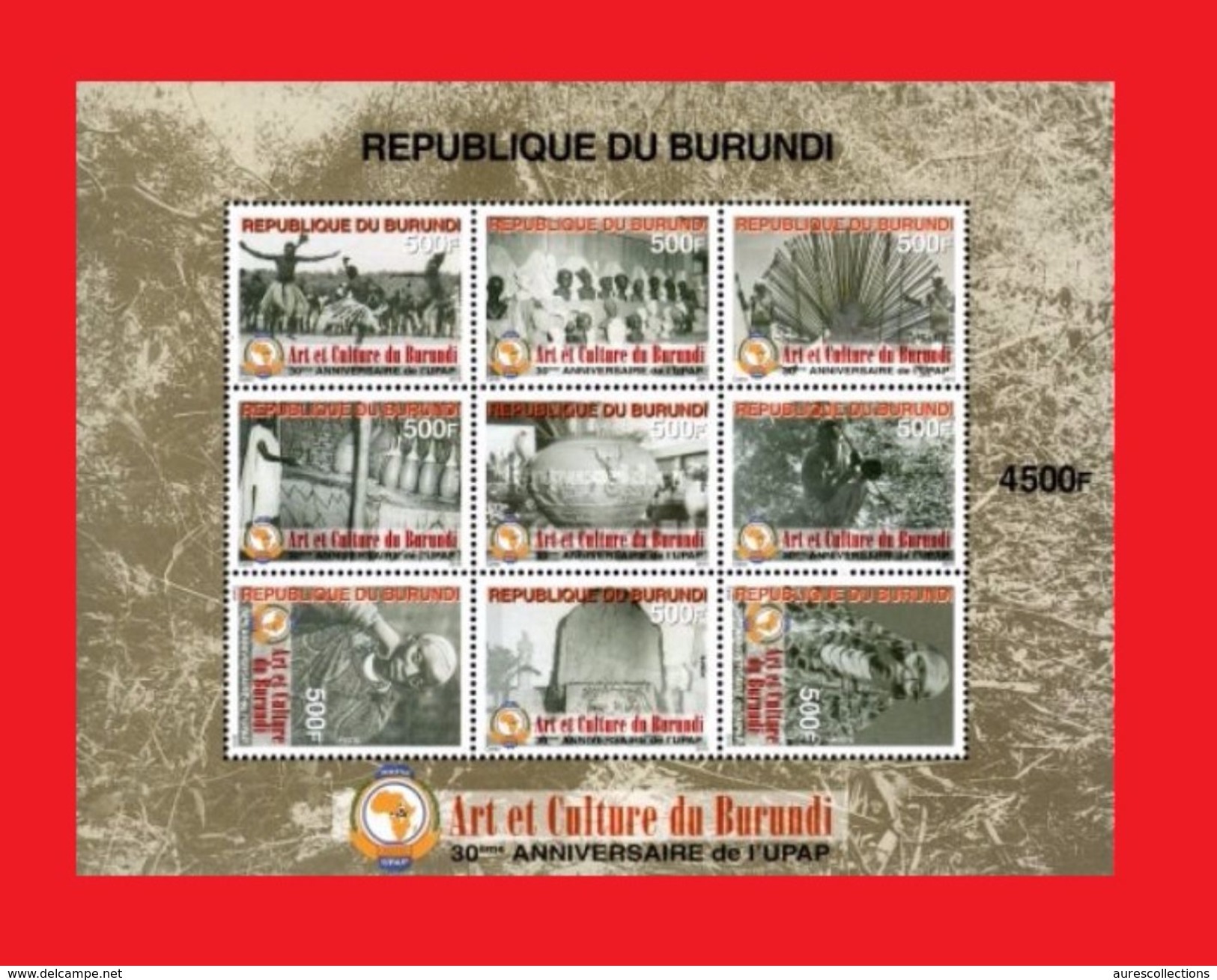 BURUNDI 2010 - UPAP Arts Et Culture Du Burundi - 30ème Anniversaire De L'UPAP - RARE - S/S - MNH ** - Unused Stamps