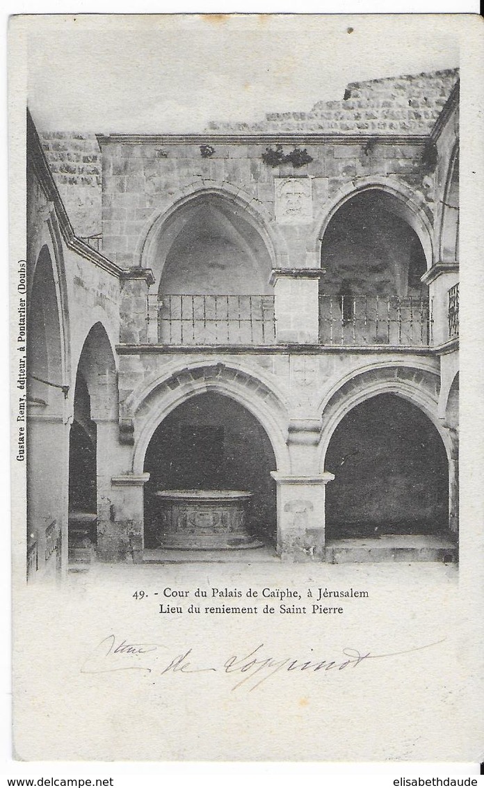 1905 - BUREAU FRANCAIS à JERUSALEM - TYPE BLANC Du LEVANT UTILISEE En TURQUIE (PALESTINE) - CP De JERUSALEM => MEULAN - Briefe U. Dokumente