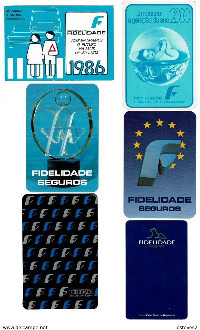 Portugal , FIDELIDADE , 1982 , 1986 , 1989 , 1990 , 1993 , 2000 Calendar , Calendrier , Insurance , Assurance , Seguros - Other & Unclassified