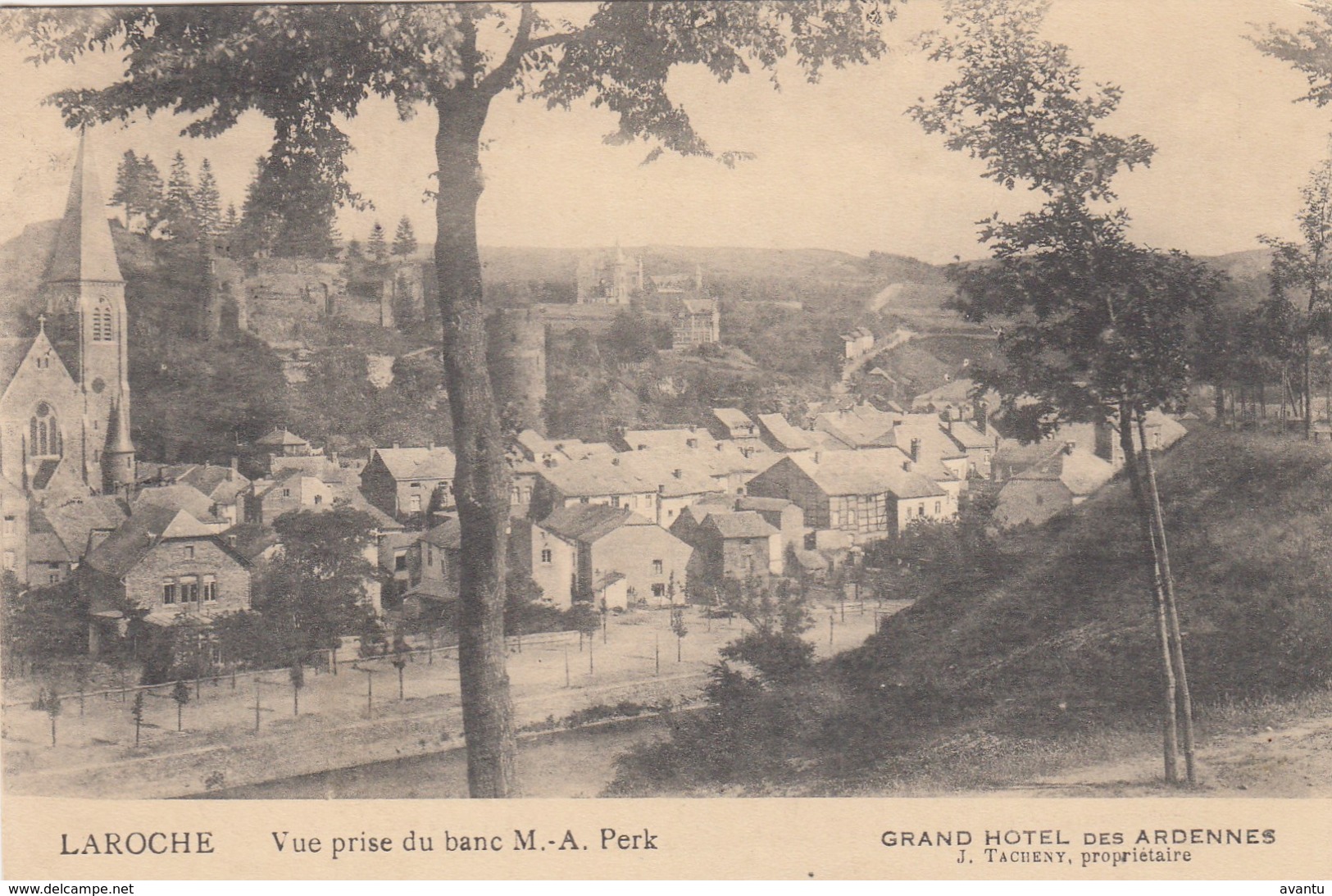 LA ROCHE EN ARDENNE / VUE PRISE DU BANK M-A  PERK / GUERRE 1914-18 / FELDPOST  CACHET BAHNPOST / RARE - La-Roche-en-Ardenne