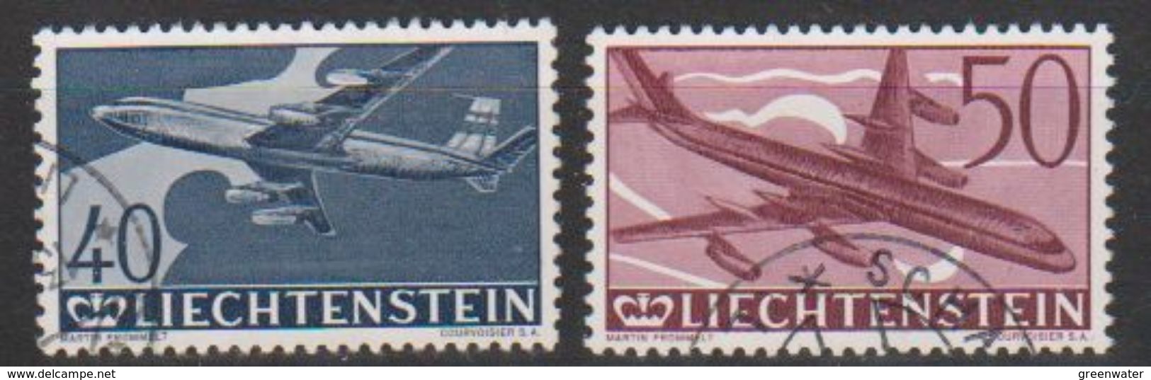 Liechtenstein 1960 Airmail / 30J. Flugpostmarken 2v Used (40+50Rp) (39544H) - Aéreo