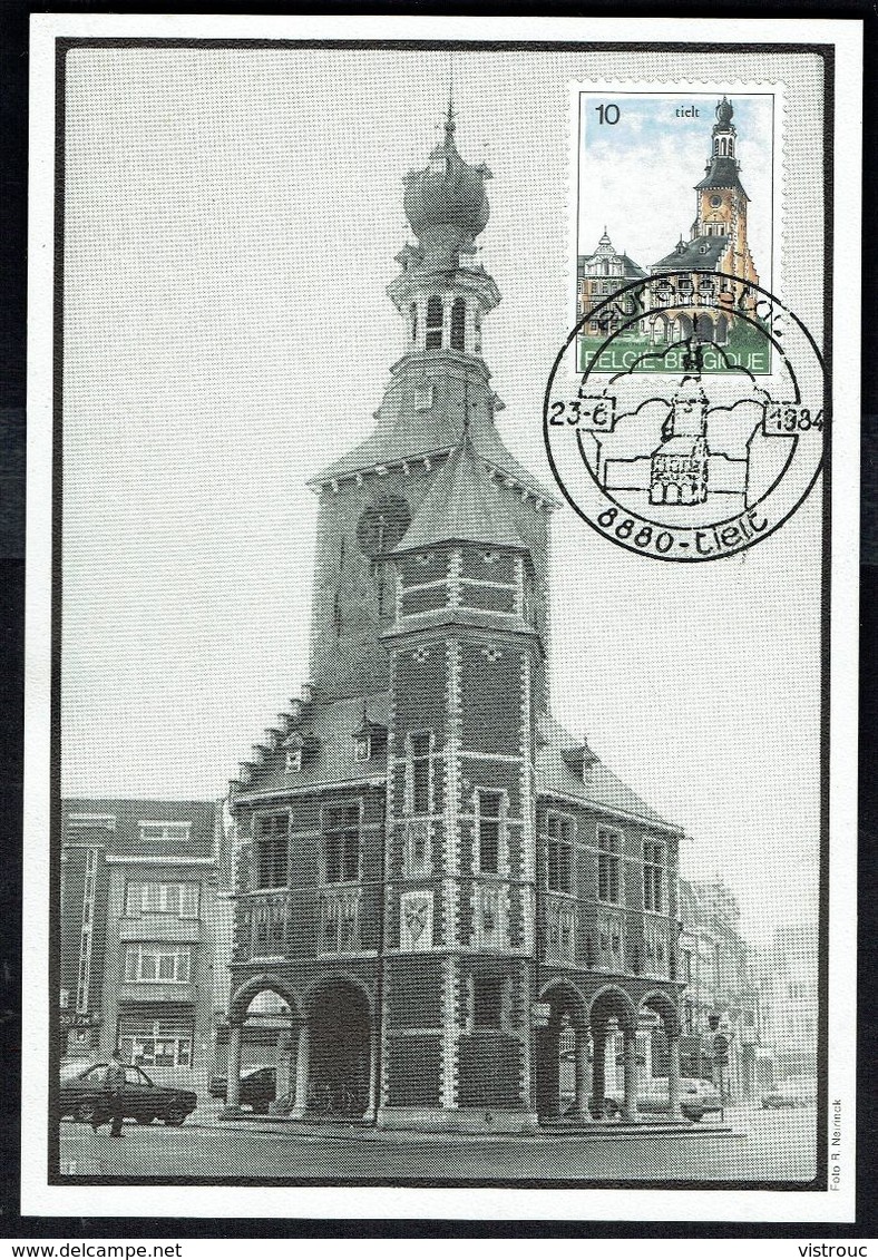 COB N° 2138 Sur 1 Carte-max - Touristique - Beffroi Et Maison Communale De Tielt - Halletoren En Stadhuis Van Tielt. - 1981-1990