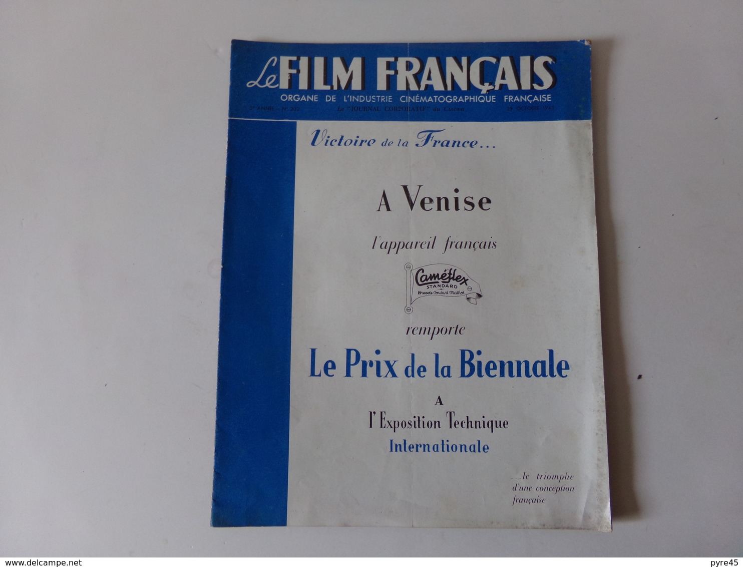 Magazine " Le Film Français " N° 202 Octobre 1948 " Victoire De La France à Venise " - Magazines