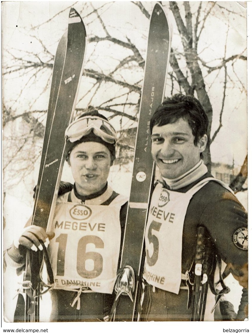 SKI PHOTO ORIGINALE  Georges MAUDUIT SLALON GEANT MEGEVE 1968  AGENCE FRANCE PRESSE - Wintersport