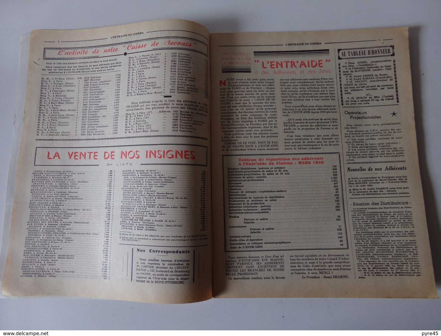 Magazine " L'entr'aide Du Cinéma " N° 52 Mars 1949 " Quelque Part En Europe " - Magazines