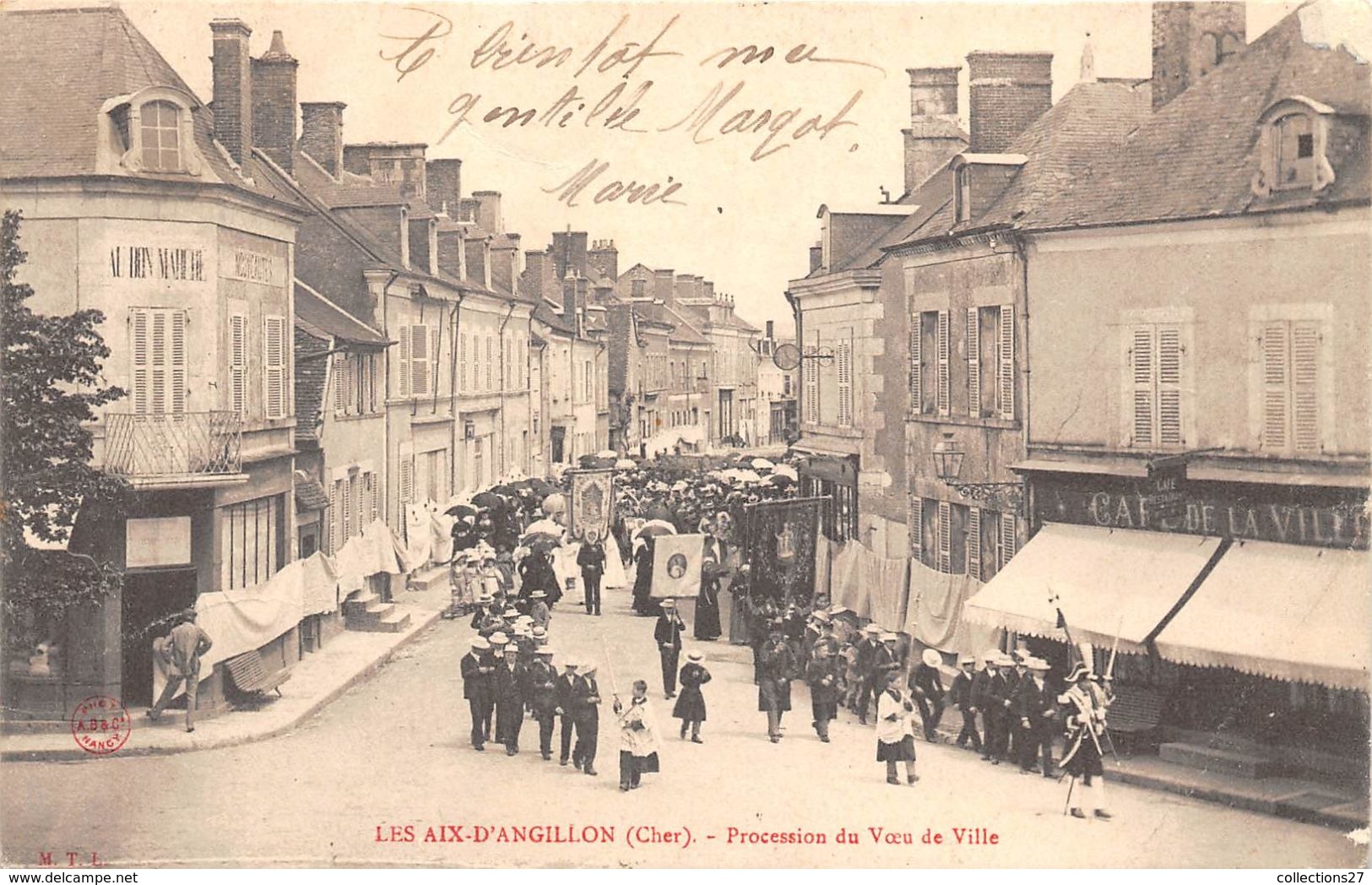 18-LES-AIX-D'ANGILLON- PROCESSION DU VOEU DE VILLE - Les Aix-d'Angillon