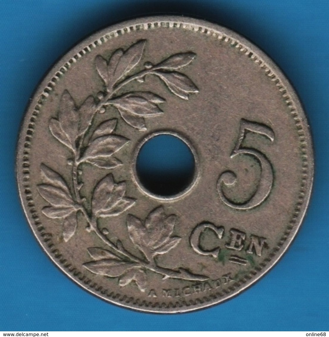 BELGIQUE 5 CENTIMES 1904 KM# 55 KONINKRIJK BELGIË - 5 Centimes